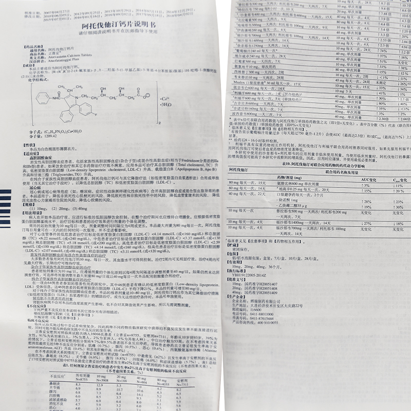 【立普妥 阿托伐他汀钙片20毫克*28片/盒】说明书_作用_价格_功效